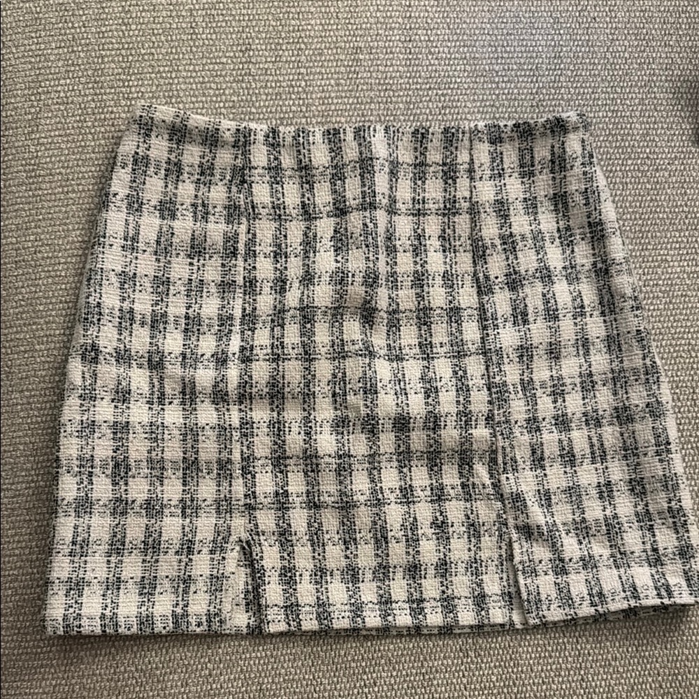 Plaid Women's Skirt - Black and White